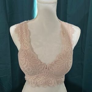 PINK light pink lace bralette